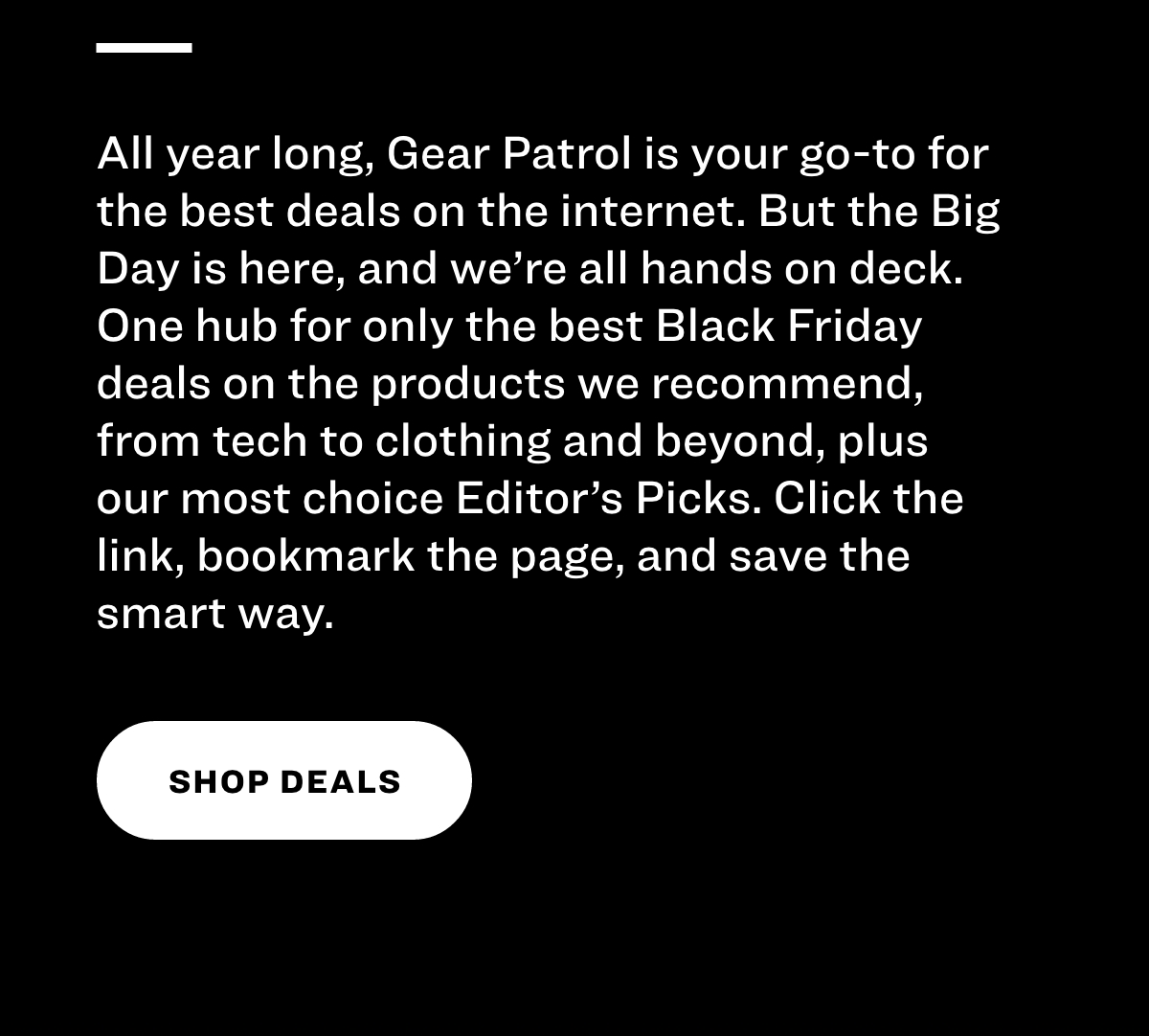 Gear Patrol Your Guide to the Best Black Friday Deals Milled