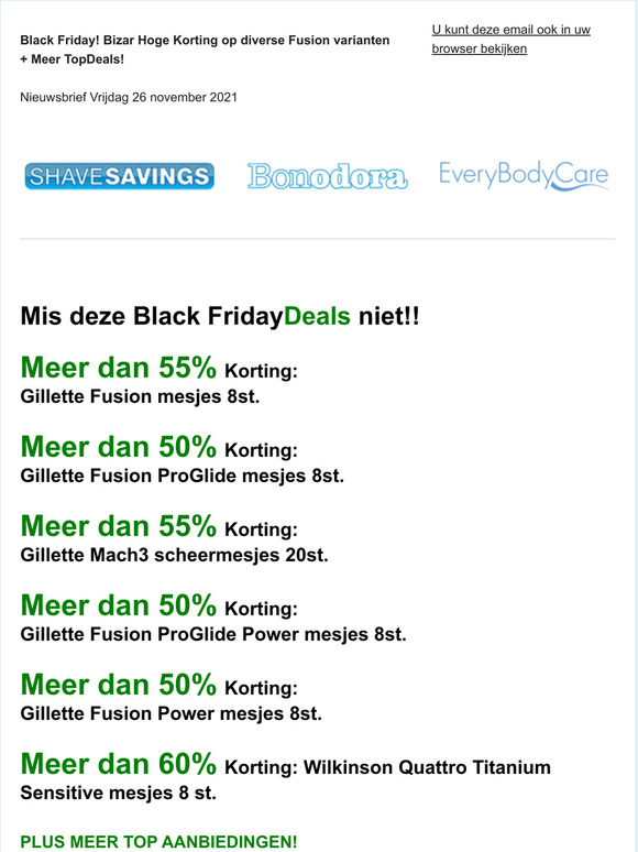 BLACK FRIDAY Deals! Div. Gillette Fusion mesjes varianten tot meer dan 55% KORTING! + meer SUPERDEALS!