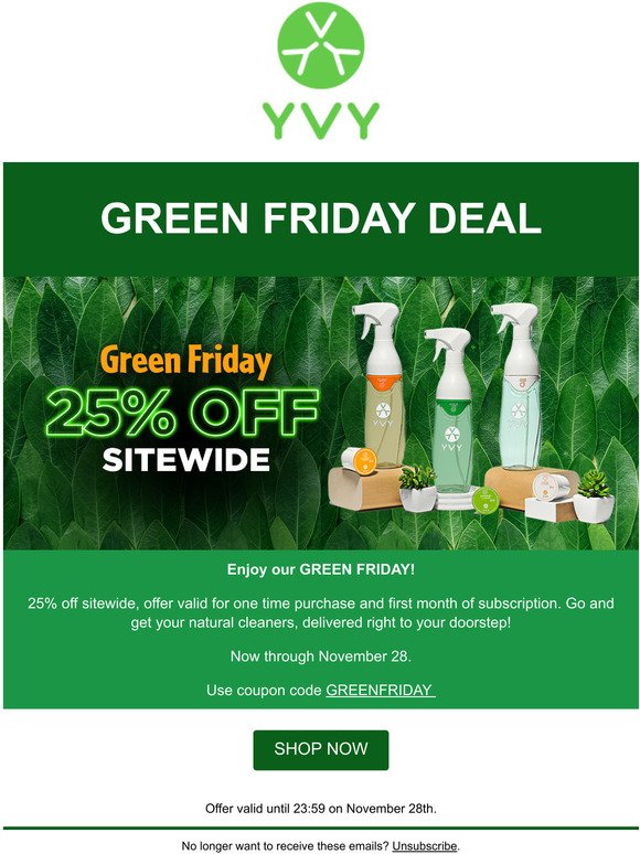 Get your Green Friday offer!