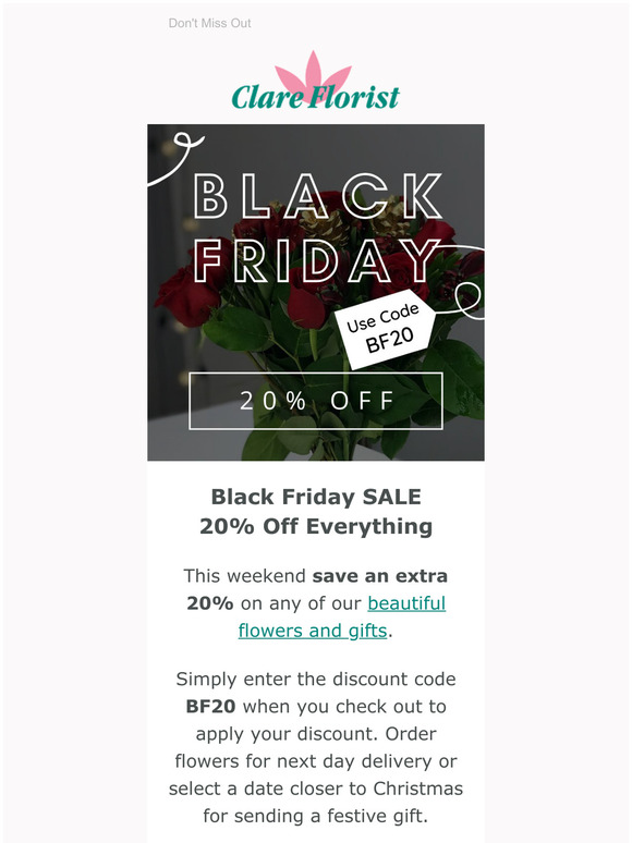 Black Friday SALE - 20% off Fresh Flowers
