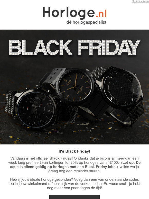 Horloge NL-BE: BLACK FRIDAY 2021 | Tot 20% korting! | Milled