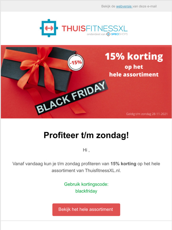 BLACK FRIDAY: 15% korting op het hele assortiment! Gebruik de kortingscode..