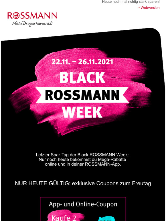 Neue Black ROSSMANN Week Angebote fr dich!