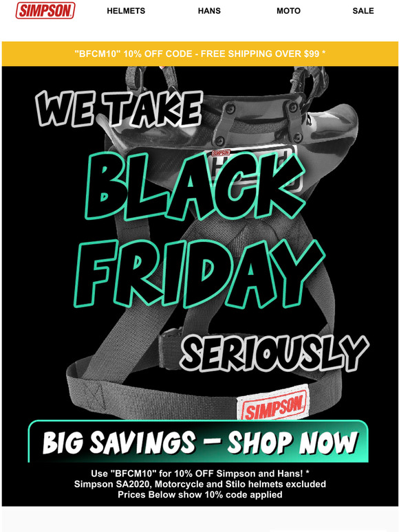 HUGE Simpson Savings for Your Racing Needs!