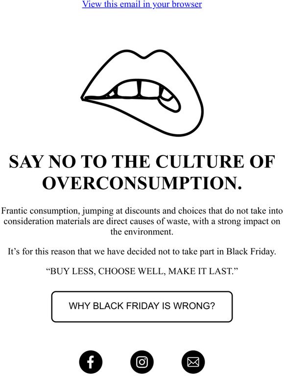 SAY NO TO OVERCONSUMPTION.