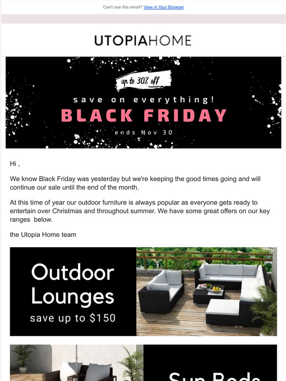  Black Friday Sale: HUGE Outdoor Furniture Savings!