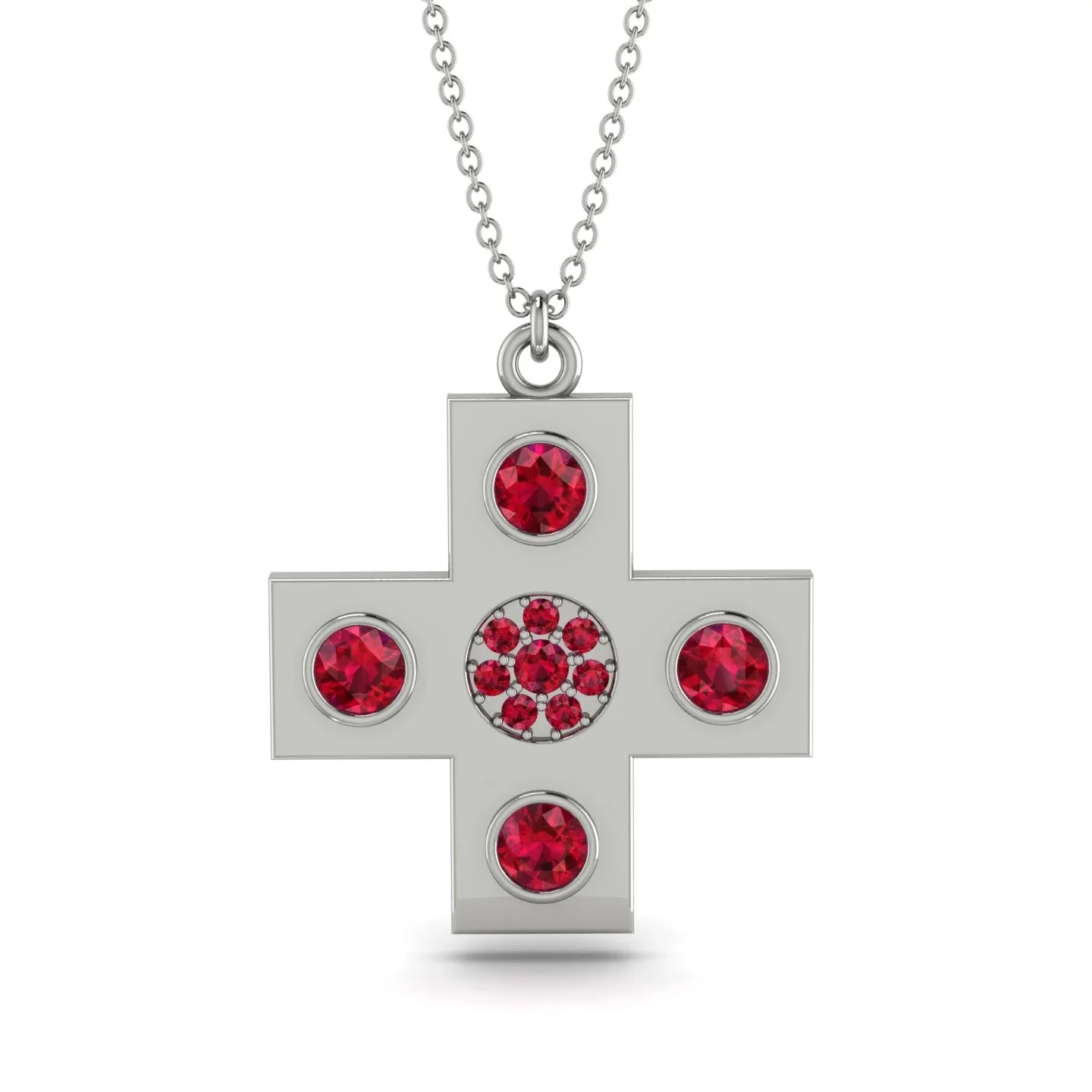 Image of Equilateral Ruby Cross Necklace - Jayce No. 12