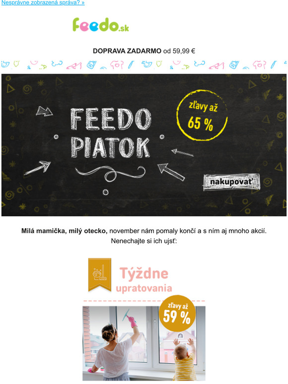 Kon FEEDO PIATOK aj Pampers od 0,14 /ks