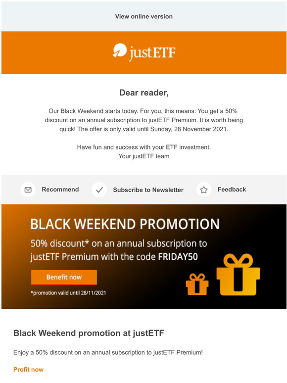 Only until Sunday - 50% discount on Premium