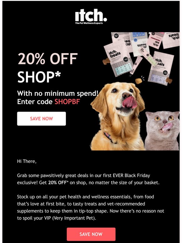 , 20% off to treat your furry friend