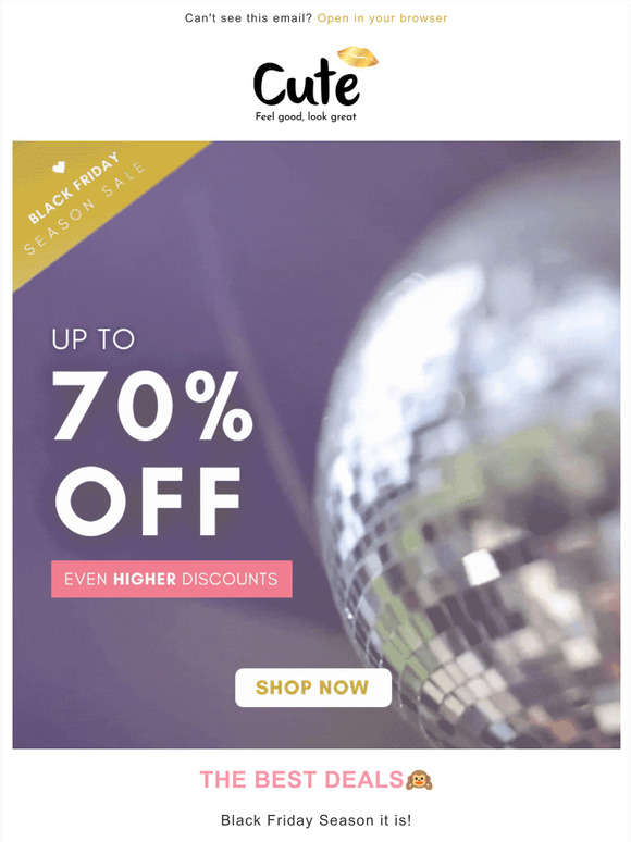 BLACK FRlDAY - SAVE UP TO 70%