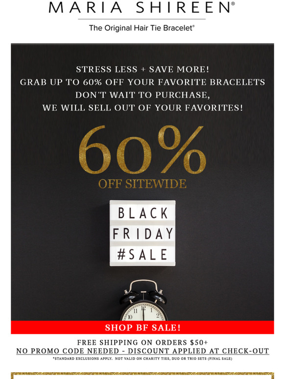 60% OFF = Our BIGGEST Black Friday SALE!