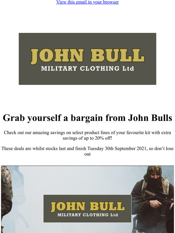 Black Friday Deals from John Bull Military Clothing