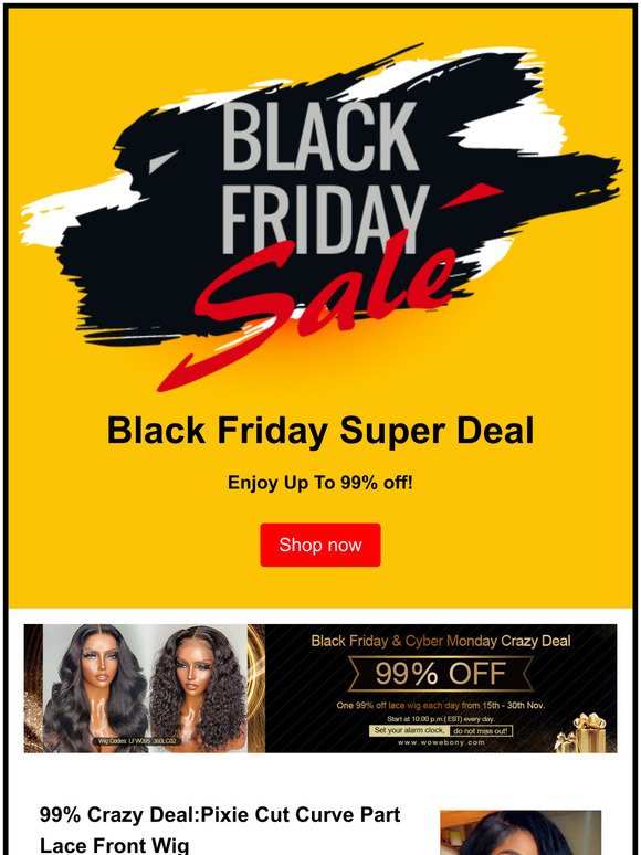 Only Hours Left|Once A Year Black Friday Super Deal Save Up To 99%|HD Lace Front Wig, 360 Lace Wigs & Full Lace Wigs