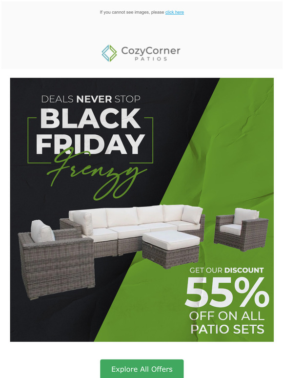 Cozy Corner Patios LLC Black Friday Deals Revealed! Grab them now