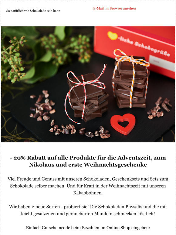 Schokoladen Laden & Cafè Six Sinne ChocQlate: -20% auf alle CHOCQLATE Schokoladen und Produkte | Milled