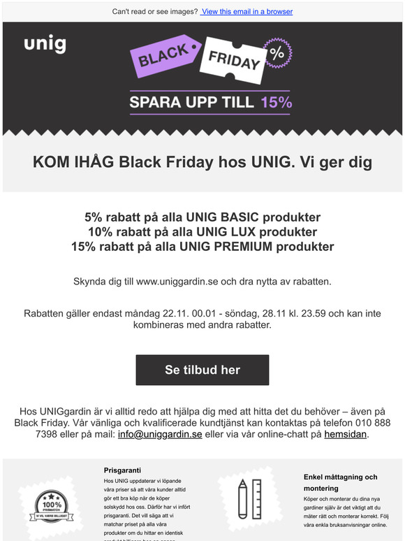 KOM IHG Black Friday hos UNIG