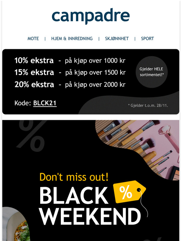 Black Weekend discounts  Don't miss out!