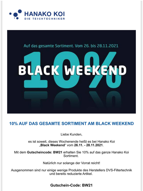 Black Weekend - 20% auf das Sortiment