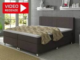 Postel Boxspring Claude 180x200,tmavě šedá,vč. matrace a topperu