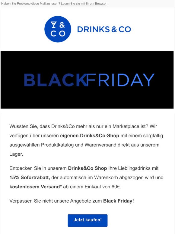  Der Drinks&Co Produktkatalog mit 15% Rabatt und kostenlosem Versand, exklusiv zum Black Friday 