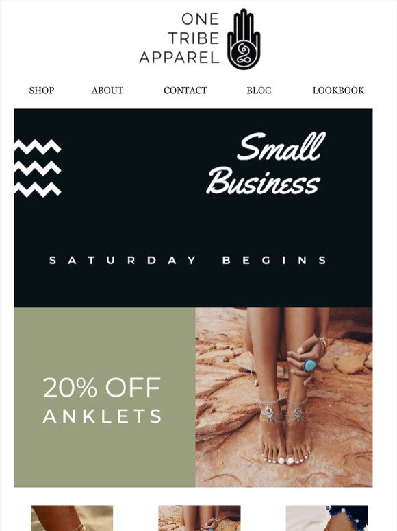  20% Off Anklets + Kimonos 