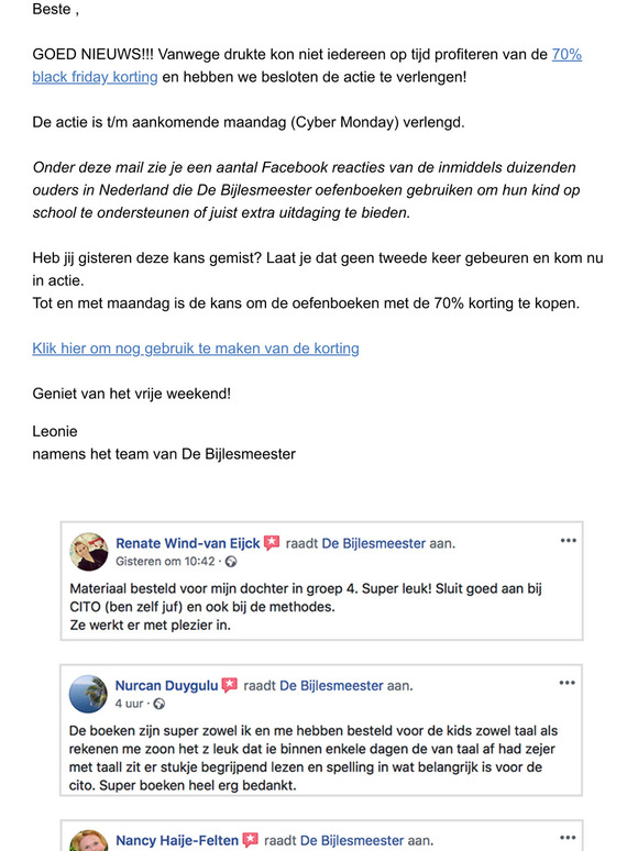 Black Friday korting wegens succes verlengd t/m maandag!!