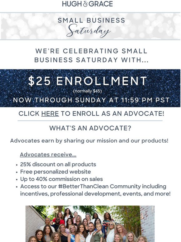 $20 Off Enrollment for Small Business Saturday! 