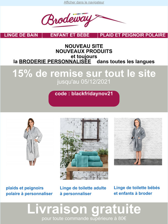  Nouveau site Brodeway + 15% de remise sur tout le site