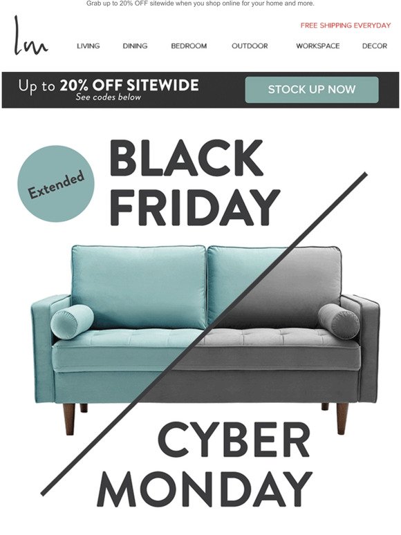  You're in luck! Our Black Friday sale is Extended! 