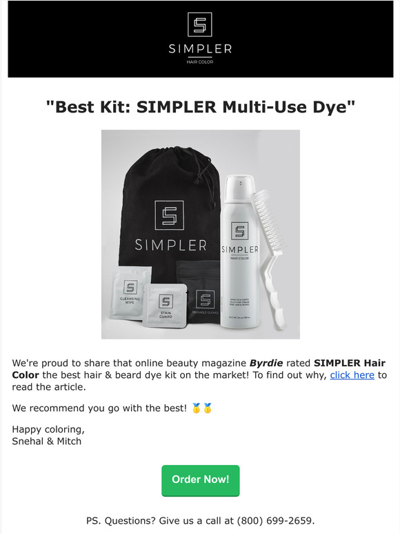 Simpler Hair Color Selected 1 Beard Dye Kit! Milled