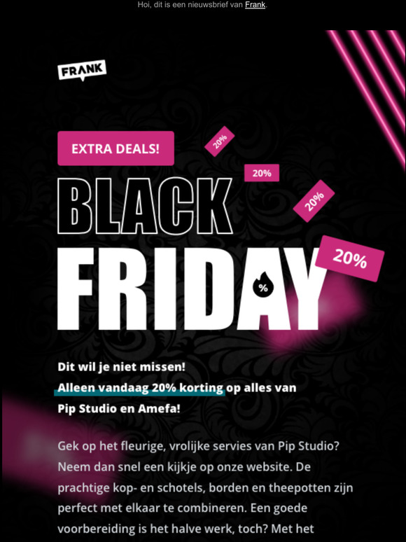 Alleen vandaag: 20% korting op Pip Studio & Amefa!