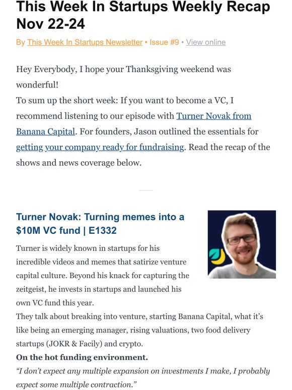 This Week In Startups Weekly Recap Nov 22-24