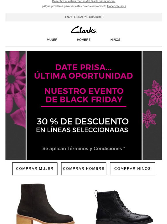 Clarks ES: ltima llamada! Hasta un -30 %! | Milled