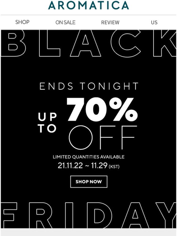 Ends today! Up to 70% off!