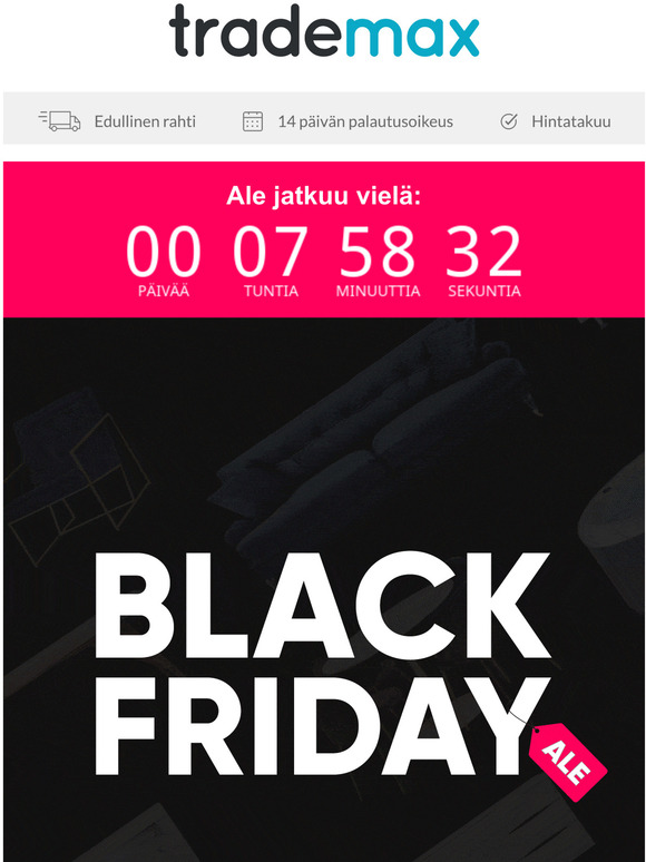 l ohita! Black Friday ALE pttyy keskiyll!