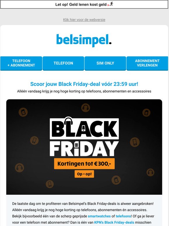 Alln tot 23:59 uur: Black Friday-deals!