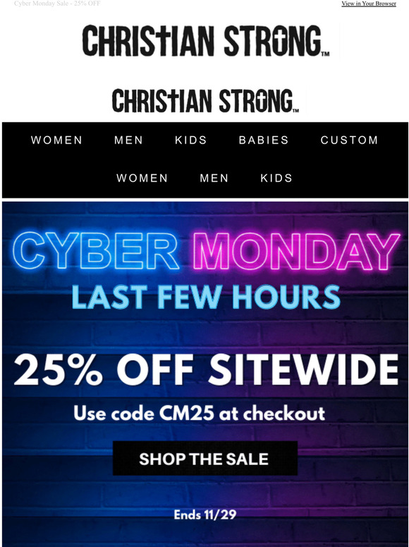 Last Few Hours! Cyber Monday Sale
