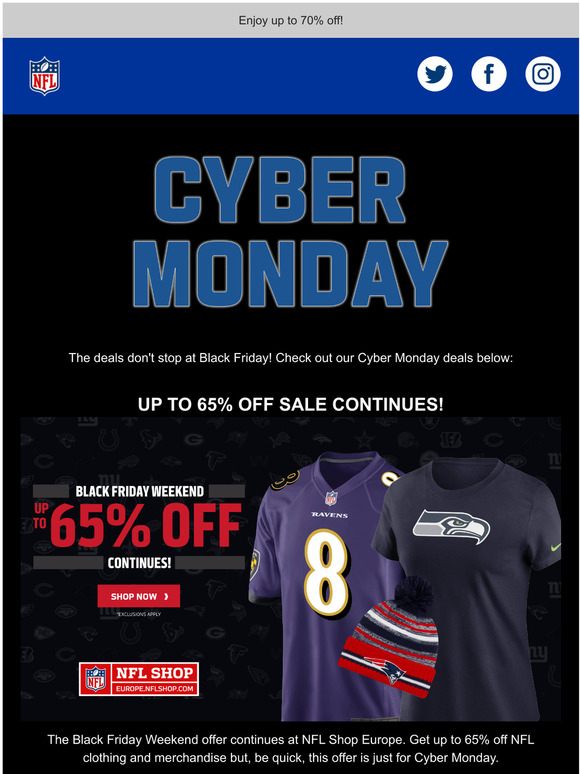 NFL Europe Shop: Black Friday Weekend Deals!