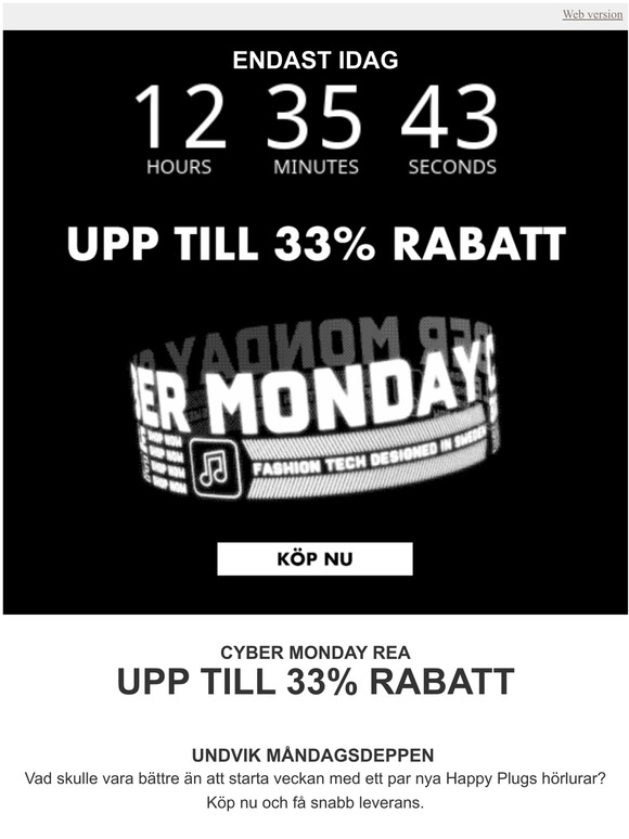 CYBER MONDAY REA - Upp till 33% rabatt