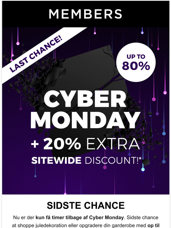  Sidste chance! F timer tilbage af Cyber Monday