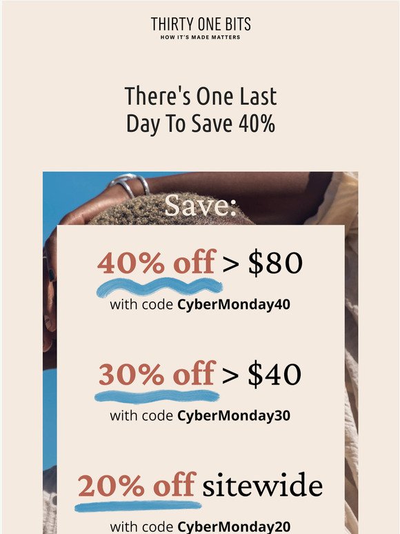Cyber Monday = One Last Day To Save