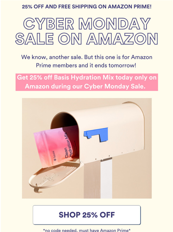 25% off on Amazon Prime for Cyber Monday!