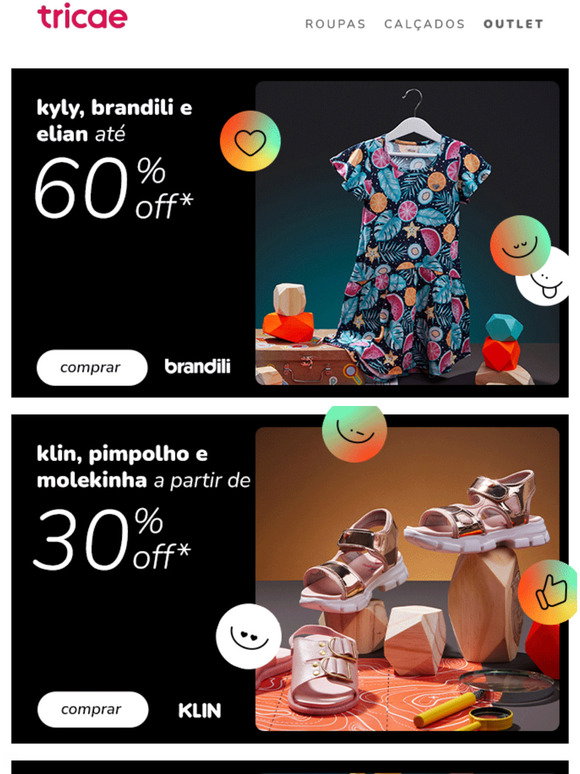 Tricae BR: 2 tênis por apenas R$89* e Cadeirinhas para auto até 30% OFF*! |  Milled