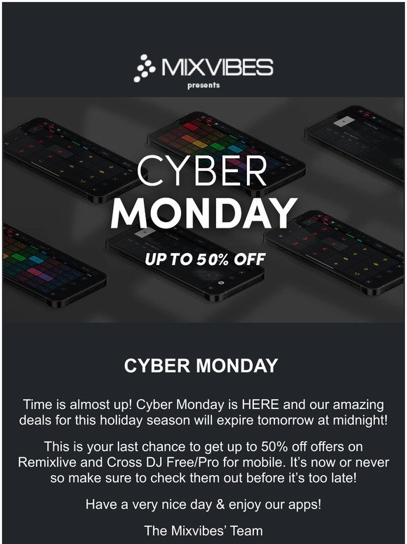 It's Cyber Monday! Up to -50% 