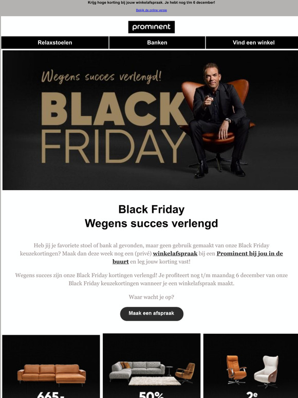  Wegens succes verlengd! Onze Black Friday Kortingen
