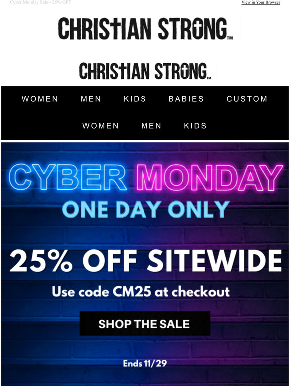 One Day Only! Cyber Monday Sale
