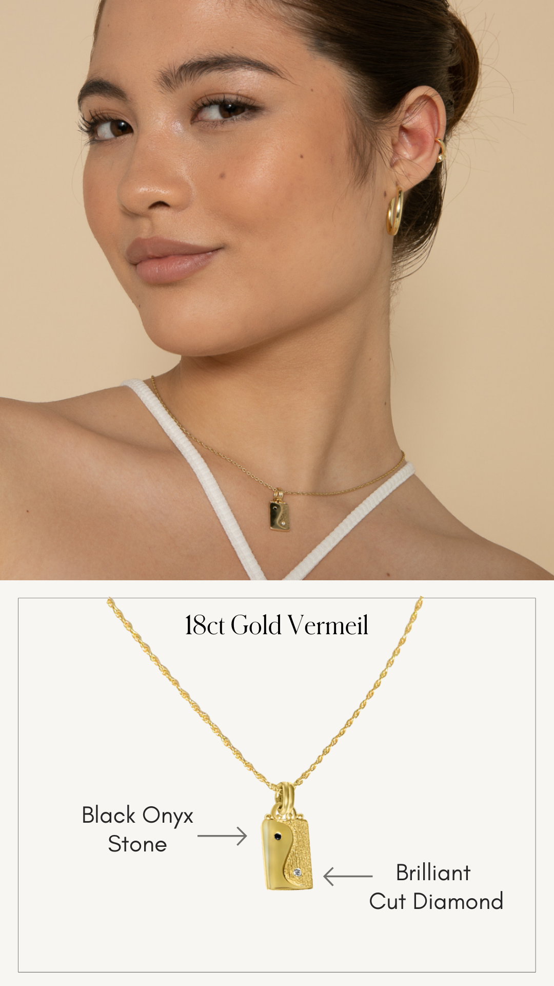 Bonito Jewelry Meet the Yin Yang Necklace Diamond, Onyx, and Gold