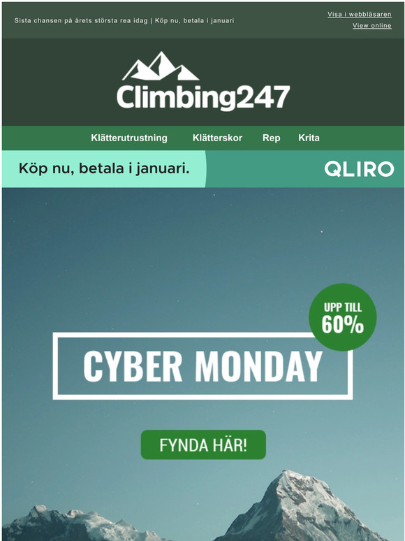 Upp till 60% p Cyber Monday!