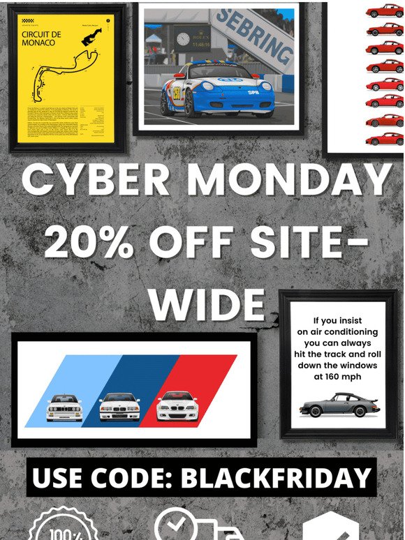 Save 20% Site-Wide on Cyber Monday  